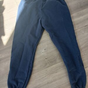 Hanes Mens Large Navy Blue Sweatpants W/ Pockets & Drawstring Waist